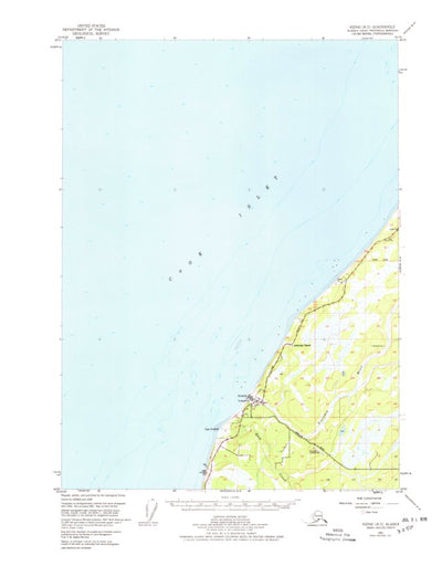 United States Geological Survey Kenai A-5, AK (1951, 63360-Scale) digital map