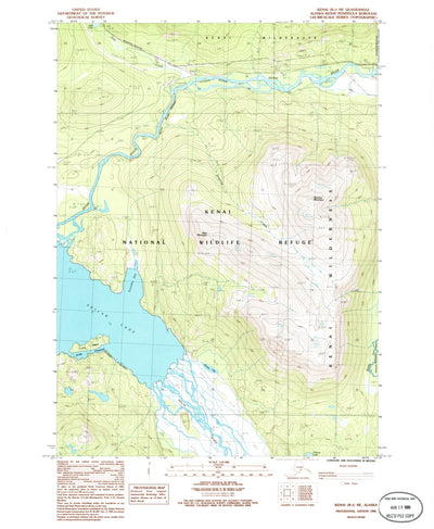 United States Geological Survey Kenai B-1 NE, AK (1986, 25000-Scale) digital map