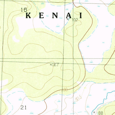 United States Geological Survey Kenai B-3 NE, AK (1986, 25000-Scale) digital map