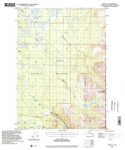 United States Geological Survey Kenai C-1, AK (1992, 63360-Scale) digital map