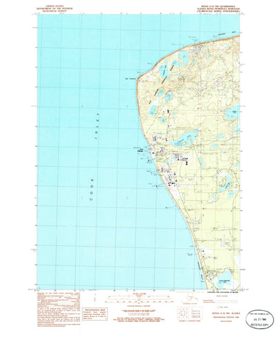 United States Geological Survey Kenai C-4 NW, AK (1986, 25000-Scale) digital map