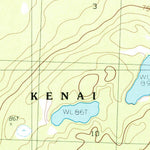 United States Geological Survey Kenai D-3 SE, AK (1986, 25000-Scale) digital map