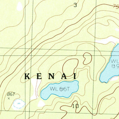 United States Geological Survey Kenai D-3 SE, AK (1986, 25000-Scale) digital map