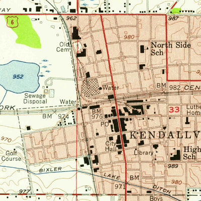United States Geological Survey Kendallville, IN (1955, 24000-Scale) digital map