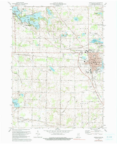United States Geological Survey Kendallville, IN (1973, 24000-Scale) digital map
