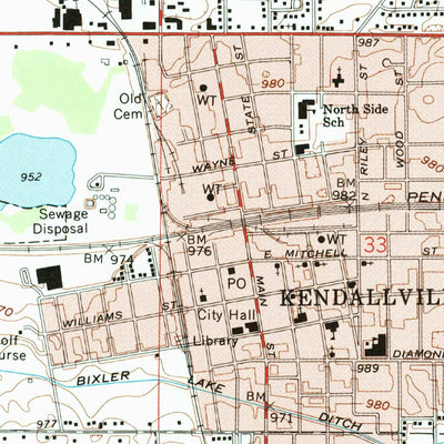 United States Geological Survey Kendallville, IN (1973, 24000-Scale) digital map