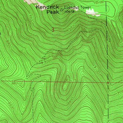 United States Geological Survey Kendrick Peak, AZ (1966, 24000-Scale) digital map