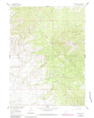 United States Geological Survey Kennaday Peak, WY (1961, 24000-Scale) digital map