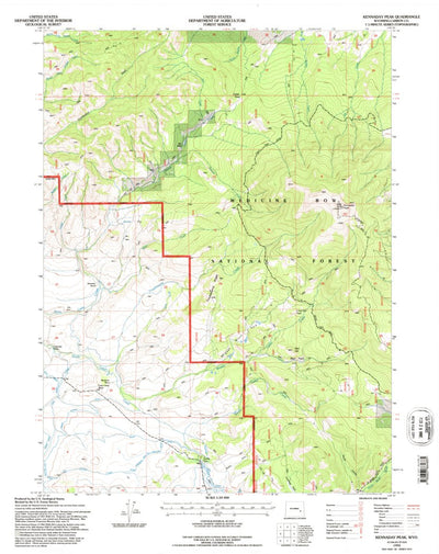 United States Geological Survey Kennaday Peak, WY (1992, 24000-Scale) digital map