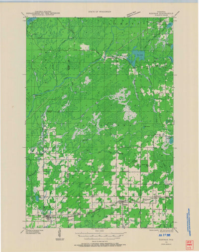 United States Geological Survey Kennan, WI (1941, 48000-Scale) digital map