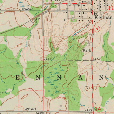 United States Geological Survey Kennan, WI (1971, 24000-Scale) digital map