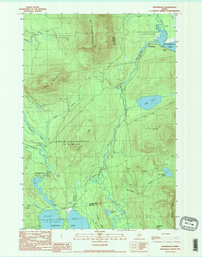 United States Geological Survey Kennebago, ME (1990, 24000-Scale) digital map