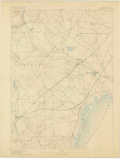 United States Geological Survey Kennebunk, ME (1893, 62500-Scale) digital map