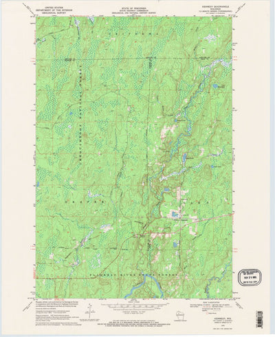United States Geological Survey Kennedy, WI (1970, 24000-Scale) digital map