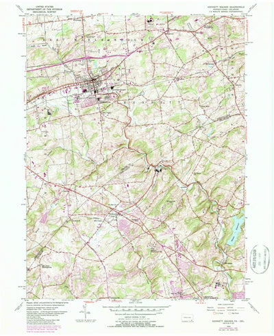 United States Geological Survey Kennett Square, PA-DE (1954, 24000-Scale) digital map