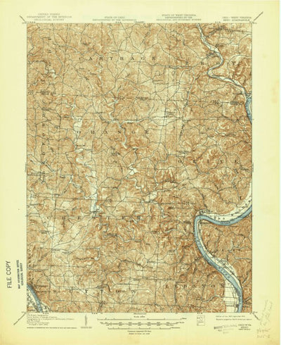 United States Geological Survey Keno, OH-WV (1907, 62500-Scale) digital map