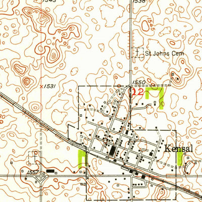United States Geological Survey Kensal, ND (1951, 24000-Scale) digital map