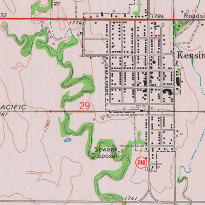 United States Geological Survey Kensington, KS (1973, 24000-Scale) digital map