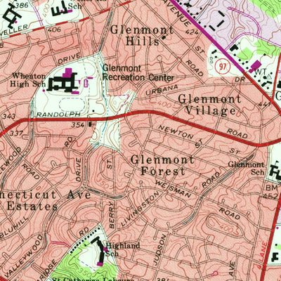 United States Geological Survey Kensington, MD (1965, 24000-Scale) digital map