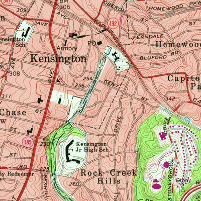 United States Geological Survey Kensington, MD (1965, 24000-Scale) digital map