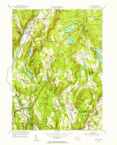 United States Geological Survey Kent, CT (1955, 31680-Scale) digital map