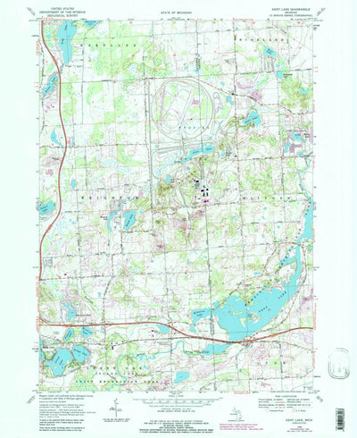 United States Geological Survey Kent Lake, MI (1968, 24000-Scale) digital map