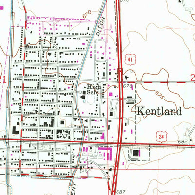 United States Geological Survey Kentland, IN (1961, 24000-Scale) digital map