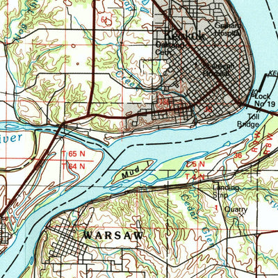 United States Geological Survey Keokuk, IA-MO-IL (1986, 100000-Scale) digital map