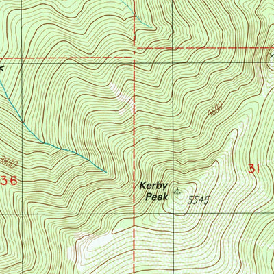 United States Geological Survey Kerby Peak, OR (1986, 24000-Scale) digital map