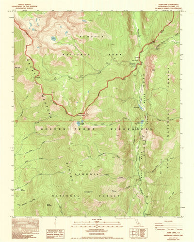 United States Geological Survey Kern Lake, CA (1988, 24000-Scale) digital map