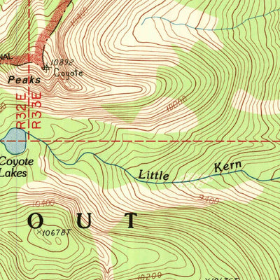 United States Geological Survey Kern Lake, CA (1988, 24000-Scale) digital map