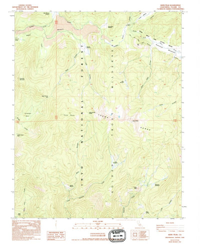 United States Geological Survey Kern Peak, CA (1988, 24000-Scale) digital map