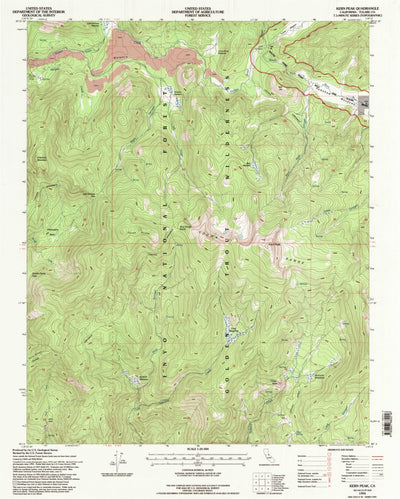 United States Geological Survey Kern Peak, CA (1994, 24000-Scale) digital map