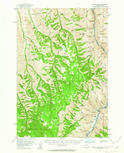 United States Geological Survey Kernan Point, OR-ID (1954, 62500-Scale) digital map
