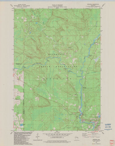 United States Geological Survey Keshena, WI (1982, 24000-Scale) digital map