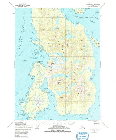 United States Geological Survey Ketchikan A-5, AK (1955, 63360-Scale) digital map