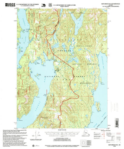 United States Geological Survey Ketchikan B-4, AK (1995, 63360-Scale) digital map