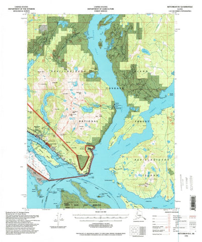United States Geological Survey Ketchikan B-5, AK (1994, 63360-Scale) digital map