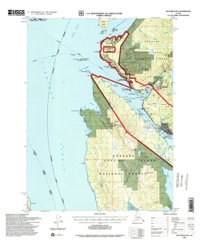United States Geological Survey Ketchikan B-6, AK (1994, 63360-Scale) digital map