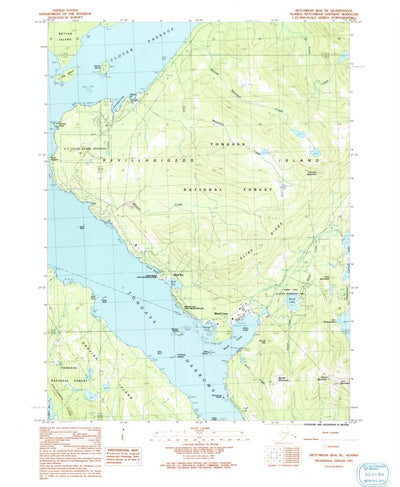 United States Geological Survey Ketchikan B-6 NE, AK (1991, 25000-Scale) digital map