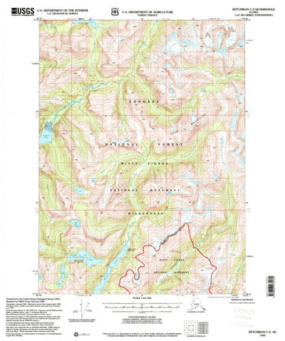 United States Geological Survey Ketchikan C-2, AK (1996, 63360-Scale) digital map