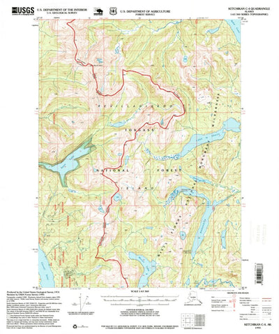 United States Geological Survey Ketchikan C-4, AK (1995, 63360-Scale) digital map