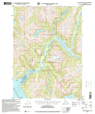United States Geological Survey Ketchikan D-3, AK (1996, 63360-Scale) digital map