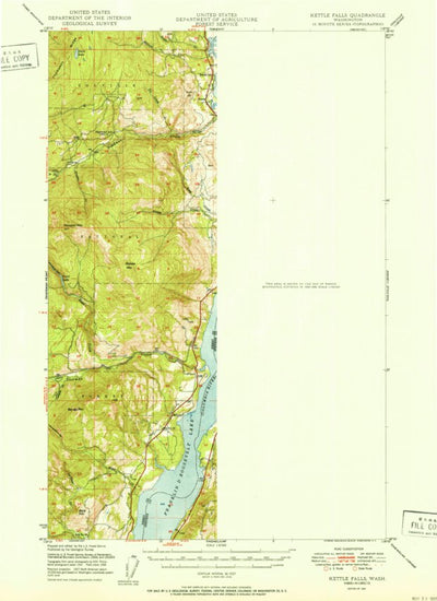 United States Geological Survey Kettle Falls, WA (1951, 62500-Scale) digital map