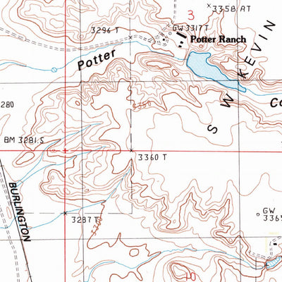 United States Geological Survey Kevin South, MT (1986, 24000-Scale) digital map