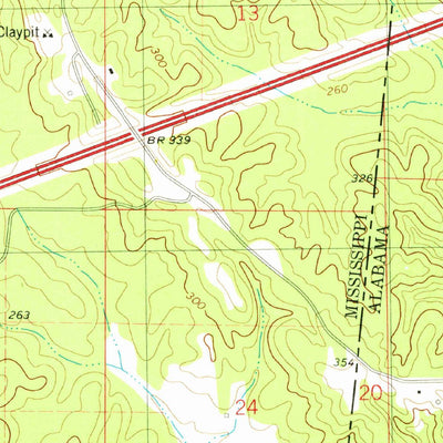 United States Geological Survey Kewanee, MS-AL (1974, 24000-Scale) digital map