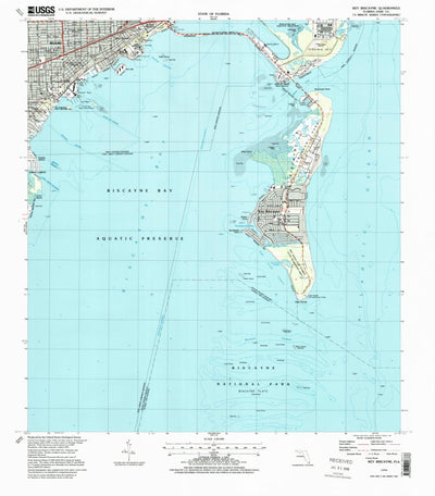 United States Geological Survey Key Biscayne, FL (1994, 24000-Scale) digital map