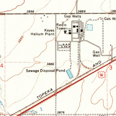 United States Geological Survey Keyes East, OK (1971, 24000-Scale) digital map