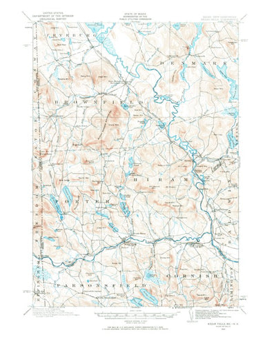 United States Geological Survey Kezar Falls, ME-NH (1910, 62500-Scale) digital map