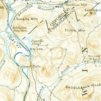 United States Geological Survey Kezar Falls, ME-NH (1911, 62500-Scale) digital map